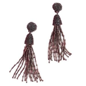 nOir Jewelry Tassel Clip-On Earrings in Gunmetal